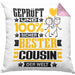 Cousin Geschenk Lustiger Spruch für Cousin Geschenkidee Bester Cousin Der WeltKissen mit Füllung 40x40 (Grau) Rosa Trendation