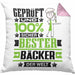 Bäcker Geschenk Lustiger Spruch für Bäcker Geschenkidee Bester Bäcker Der WeltKissen mit Füllung 40x40 (Grau) Rosa Trendation