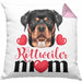 Rottweiler Besitzer Mom Mama Kissen mit Füllung 40x40 Geschenk Lustiger Spruch Geschenkidee Rottweiler Besitzerin (Grau) Rosa Trendation