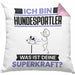 Hundesportler Kissen mit Füllung 40x40 Geschenk für Hundesportler Geburtstag Lustiger Spruch Was Ist Deine Superkraft (Grau) Rosa Trendation