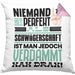Schwägerschaft Geschenk Kissen mit Füllung 40x40 Lustige Geschenkidee für Schwägerschaft Geburtstag Niemand Ist Perfekt Aber Als Schwägerschaft Ist Man Nah Dran (Grau) Rosa Trendation