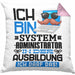 Systemadministrator Ausbildung Kissen mit Füllung 40x40 Geschenk Ich Bin Systemadministrator In Der Ausbildung Ich Darf Das Geschenkidee Spruch (Grau) Rosa Trendation