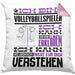 Volleyballspieler Geschenk Kaffee-Kissen mit Füllung 40x40 Geschenkidee für Volleyballspieler Ich Bin Volleyballspieler Ich Kann Es Dir Erklären Jedoch Nicht Für Dich Verstehen Spruch Lustig (Grau) Rosa Trendation