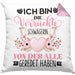 Schwägerin Kissen mit Füllung 40x40 Geschenk Lustiger Spruch Geschenkidee Ich Bin Die Verrückte Schwägerin Von Der Alle Geredet Haben (Grau) Rosa Trendation