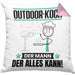 Outdoor-Koch Kissen mit Füllung 40x40 Geschenk für Outdoor-Koch Der Mann Der Alles Kann Geschenkidee zum Geburtstag (Grau) Rosa Trendation