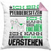 Pferdebesitzer Geschenk Kaffee-Kissen mit Füllung 40x40 Geschenkidee für Pferdebesitzer Ich Bin Pferdebesitzer Ich Kann Es Dir Erklären Jedoch Nicht Für Dich Verstehen Spruch Lustig (Grau) Rosa Trendation