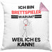 Brettspieler Geschenk Kissen mit Füllung 40x40 Lustiger Spruch Ich Bin Brettspieler Warum Weil Ich Es Kann Geschenkidee Bester Brettspieler Geburtstag (Grau) Rosa Trendation