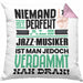 Jazz-Musiker Geschenk Kissen mit Füllung 40x40 Lustige Geschenkidee für Jazz-Musiker Geburtstag Niemand Ist Perfekt Aber Als Jazz-Musiker Ist Man Nah Dran (Grau) Rosa Trendation