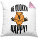 Lustige Kissen mit Füllung 40x40 Quokka-Motiv Geschenk für Quokka Liebhaber Be Quokka Happy (Grau) Rosa Trendation