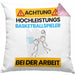 Basketballspieler Kissen mit Füllung 40x40 Geschenk Lustiger Spruch Geschenkidee für Basketballspieler Achtung Hochleistungs Basketballspieler Bei Der Arbeit (Grau) Rosa Trendation