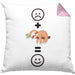 Faultier Kissen mit Füllung 40x40 Geschenk für Faultier Liebhaber :( + Faultier = :) Lustige Geschenkidee Geburtstag (Grau) Rosa Trendation