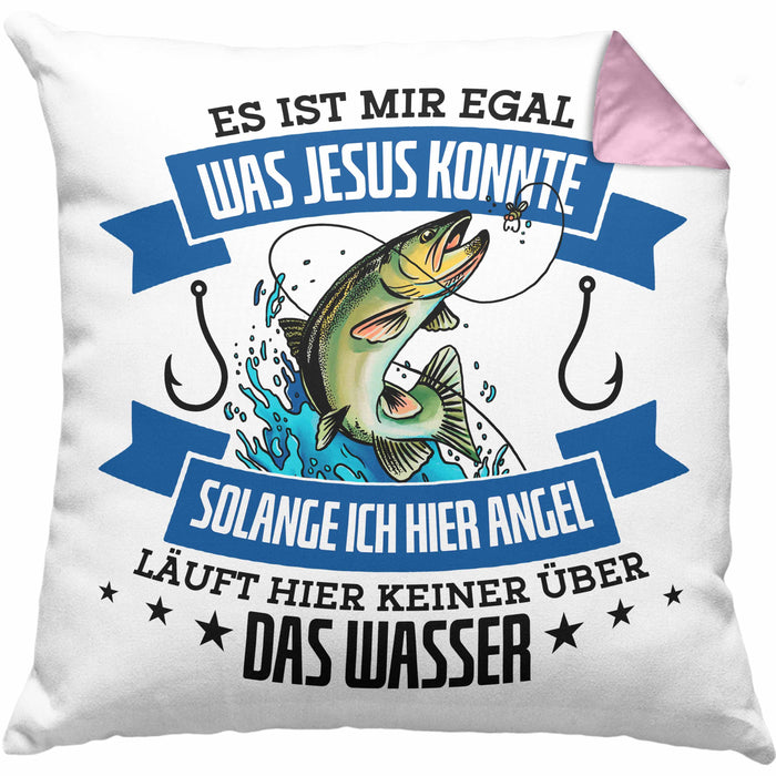 Lustige Kissen mit Füllung 40x40 für Angler Lustiger Spruch Geschenkidee (Grau) Rosa Trendation