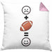 American Football Kissen mit Füllung 40x40 Geschenk für Footballspieler Lustige Geschenkidee :( + Football = :) Geburtstag (Grau) Rosa Trendation
