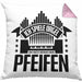 Orgel Kissen mit Füllung 40x40 Geschenkidee für Orgelspieler Geschenk Lustiger Spruch Nur Pfeifen (Grau) Rosa Trendation