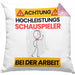 Schauspieler Kissen mit Füllung 40x40 Geschenk Lustiger Spruch Geschenkidee für Schauspieler Achtung Hochleistungs Schauspieler Bei Der Arbeit (Grau) Rosa Trendation