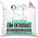 EDM-Enthusiast Geschenk Kissen mit Füllung 40x40 Ich Bin EDM-Enthusiast Aber Sag Doch Einfach Superheld Lustige Geschenkdiee für EDM-Enthusiast (Grau) Rosa Trendation