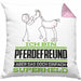 Pferdefreund Geschenk Kissen mit Füllung 40x40 Ich Bin Pferdefreund Aber Sag Doch Einfach Superheld Lustige Geschenkdiee für Pferdefreund (Grau) Rosa Trendation