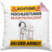 Musikproduzent Kissen mit Füllung 40x40 Geschenk Lustiger Spruch Geschenkidee für Musikproduzent Achtung Hochleistungs Musikproduzent Bei Der Arbeit (Grau) Rosa Trendation