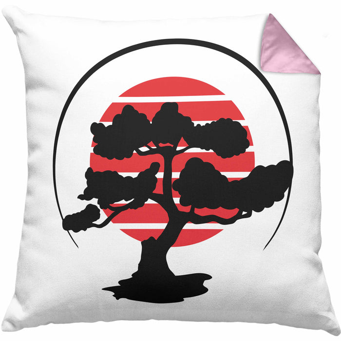 Lustige Bonsai Kissen mit Füllung 40x40 Geschenk für Bonsai-Liebhaber (Grau) Rosa Trendation