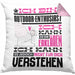 Outdoor-Enthusiast Geschenk Kaffee-Kissen mit Füllung 40x40 Geschenkidee für Outdoor-Enthusiast Ich Bin Outdoor-Enthusiast Ich Kann Es Dir Erklären Jedoch Nicht Für Dich Verstehen Spruch Lustig (Grau) Rosa Trendation