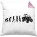 Lustige Kissen mit Füllung 40x40 für Landwirte Geschenk Evolution Traktor Geschenkidee (Grau) Rosa Trendation