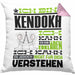 Kendoka Geschenk Kaffee-Kissen mit Füllung 40x40 Geschenkidee für Kendoka Ich Bin Kendoka Ich Kann Es Dir Erklären Jedoch Nicht Für Dich Verstehen Spruch Lustig (Grau) Rosa Trendation