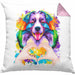 Australian Shepherd Besitzer Farbe Love Kissen mit Füllung 40x40 Geschenk Lustiger Spruch Geschenkidee Australian Shepherd Besitzerin (Grau) Rosa Trendation