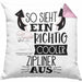 So Sieht Ein Richtig Cooler Zipliner Aus Geschenk Kissen mit Füllung 40x40 Lustiger Spruch Geschenkidee (Grau) Rosa Trendation
