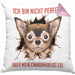 Chihuhahua Besitzer Kissen mit Füllung 40x40 Geschenk Geschenkidee Frauchen Herrchen Ich Bin Nicht Perfekt Aber Mein Chihuaha Ist Es (Grau) Rosa Trendation