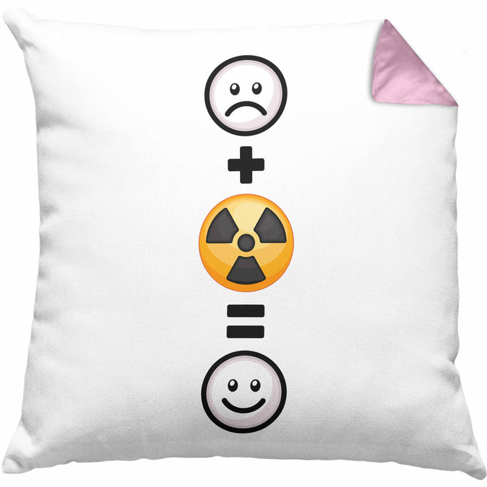 Radiologie Kissen mit Füllung 40x40 Geschenk für Radiologe Lustige Geschenkidee :( + Radiologie = :) (Grau) Rosa Trendation