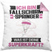 Fallschirmspringer Kissen mit Füllung 40x40 Geschenk für Fallschirmspringer Geburtstag Lustiger Spruch Was Ist Deine Superkraft (Grau) Rosa Trendation