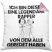 Rapper Geschenk Kissen mit Füllung 40x40 Lustige Geschenkidee Geburtstag für Rapper Ich Bin Dieser Legendäre Rapper Von Dem Alle Geredet Haben (Grau) Rosa Trendation