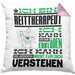 Reittherapeut Geschenk Kaffee-Kissen mit Füllung 40x40 Geschenkidee für Reittherapeut Ich Bin Reittherapeut Ich Kann Es Dir Erklären Jedoch Nicht Für Dich Verstehen Spruch Lustig (Grau) Rosa Trendation