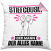 Stiefcousin Kissen mit Füllung 40x40 Geschenk für Stiefcousin Der Mann Der Alles Kann Geschenkidee zum Geburtstag (Grau) Rosa Trendation