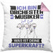 Orchestermusiker Kissen mit Füllung 40x40 Geschenk für Orchestermusiker Geburtstag Lustiger Spruch Was Ist Deine Superkraft (Grau) Rosa Trendation