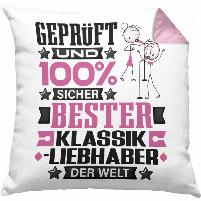 Klassikliebhaber Geschenk Lustiger Spruch für Klassikliebhaber Geschenkidee Bester Klassikliebhaber Der WeltKissen mit Füllung 40x40 (Grau) Rosa Trendation
