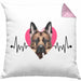 Schäferhund Besitzer Kissen mit Füllung 40x40 Geschenk Lustiger Spruch Geschenkidee Herzschlag Schäferhund (Grau) Rosa Trendation