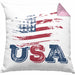 USA Flagge Kissen mit Füllung 40x40 Geschenk Amerika Geschenkidee Auslandjahr Vereinigte Staaten Von Amerika (Grau) Rosa Trendation