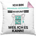Aquarium-Enthusiast Geschenk Kissen mit Füllung 40x40 Lustiger Spruch Ich Bin Aquarium-Enthusiast Warum Weil Ich Es Kann Geschenkidee Bester Aquarium-Enthusiast Geburtstag (Grau) Rosa Trendation