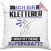 Kletterer Kissen mit Füllung 40x40 Geschenk für Kletterer Geburtstag Lustiger Spruch Was Ist Deine Superkraft (Grau) Rosa Trendation