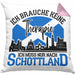 Kissen mit Füllung 40x40 Schottland Urlaub Geschenk für Schottland Fans Ich Brauche Keine Therapie (Grau) Rosa Trendation