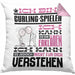 Curling-Spieler Geschenk Kaffee-Kissen mit Füllung 40x40 Geschenkidee für Curling-Spieler Ich Bin Curling-Spieler Ich Kann Es Dir Erklären Jedoch Nicht Für Dich Verstehen Spruch Lustig (Grau) Rosa Trendation