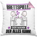 Brettspieler Kissen mit Füllung 40x40 Geschenk für Brettspieler Der Mann Der Alles Kann Geschenkidee zum Geburtstag (Grau) Rosa Trendation