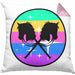 Hobbyhorse Mädchen Kissen mit Füllung 40x40 Geschenk Hobby Horse Pferde Grafik (Grau) Rosa Trendation