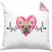 Französische Bulldogge Besitzer Kissen mit Füllung 40x40 Geschenk Lustiger Spruch Geschenkidee Herzschlag Französische Bulldogge (Grau) Rosa Trendation