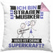 Straßenmusiker Kissen mit Füllung 40x40 Geschenk für Straßenmusiker Geburtstag Lustiger Spruch Was Ist Deine Superkraft (Grau) Rosa Trendation