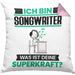 Songwriter Kissen mit Füllung 40x40 Geschenk für Songwriter Geburtstag Lustiger Spruch Was Ist Deine Superkraft (Grau) Rosa Trendation