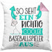 So Sieht Ein Richtig Cooler Baseballspieler Aus Geschenk Kissen mit Füllung 40x40 Lustiger Spruch Geschenkidee (Grau) Rosa Trendation