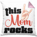 This Mom Rocks Lustige Kissen mit Füllung 40x40 Mama Rockn Roll Geschenkidee (Grau) Rosa Trendation