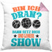 Boule Kissen mit Füllung 40x40 "Bin Ich Dran Dann Setz Dich Hin Und Genieße Die Show" Geschenk für Boule-Fans mit Spruch (Grau) Rosa Trendation